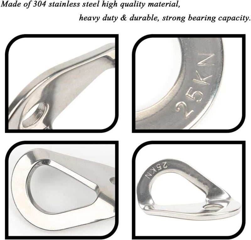 SHINETEC 25KN Climbing Bolt Hanger - Stainless Steel Rock Climbing Anchor Bolt Outdoor Gear Rescue Hammock Installation, Fits for 10mm Bolt, 2PCS - Image 4